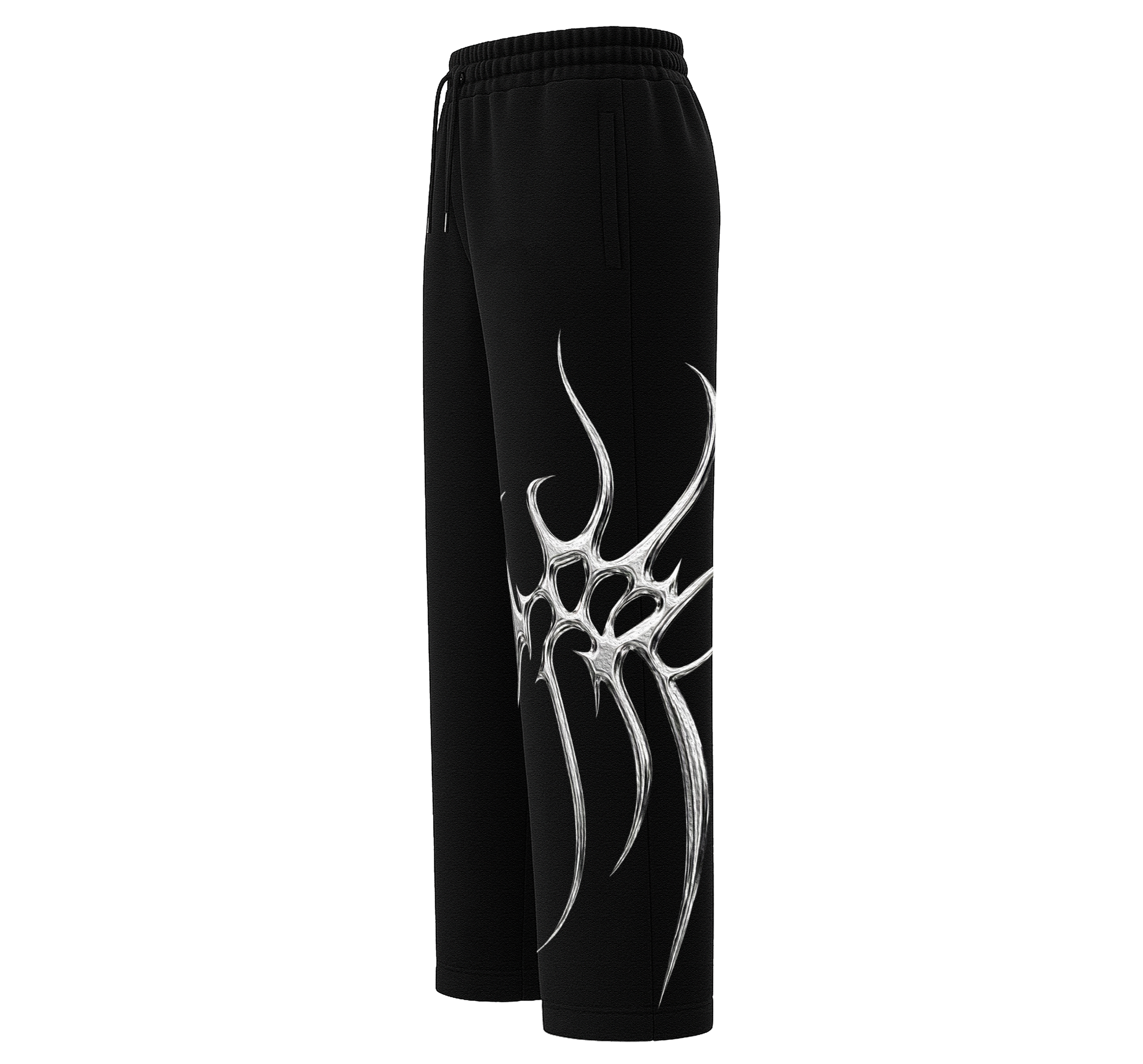 SYNAPSE - UNISEX STRAIGHT FIT BAGGY PANTS - MIDNIGHT BLACK