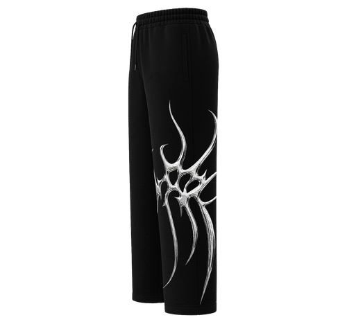 SYNAPSE - UNISEX STRAIGHT FIT BAGGY PANTS - MIDNIGHT BLACK