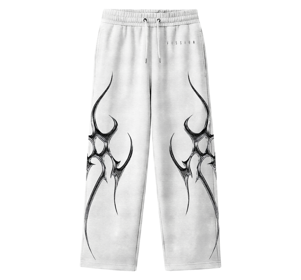 SYNAPSE - UNISEX STRAIGHT FIT BAGGY PANTS - CLEAN WHITE