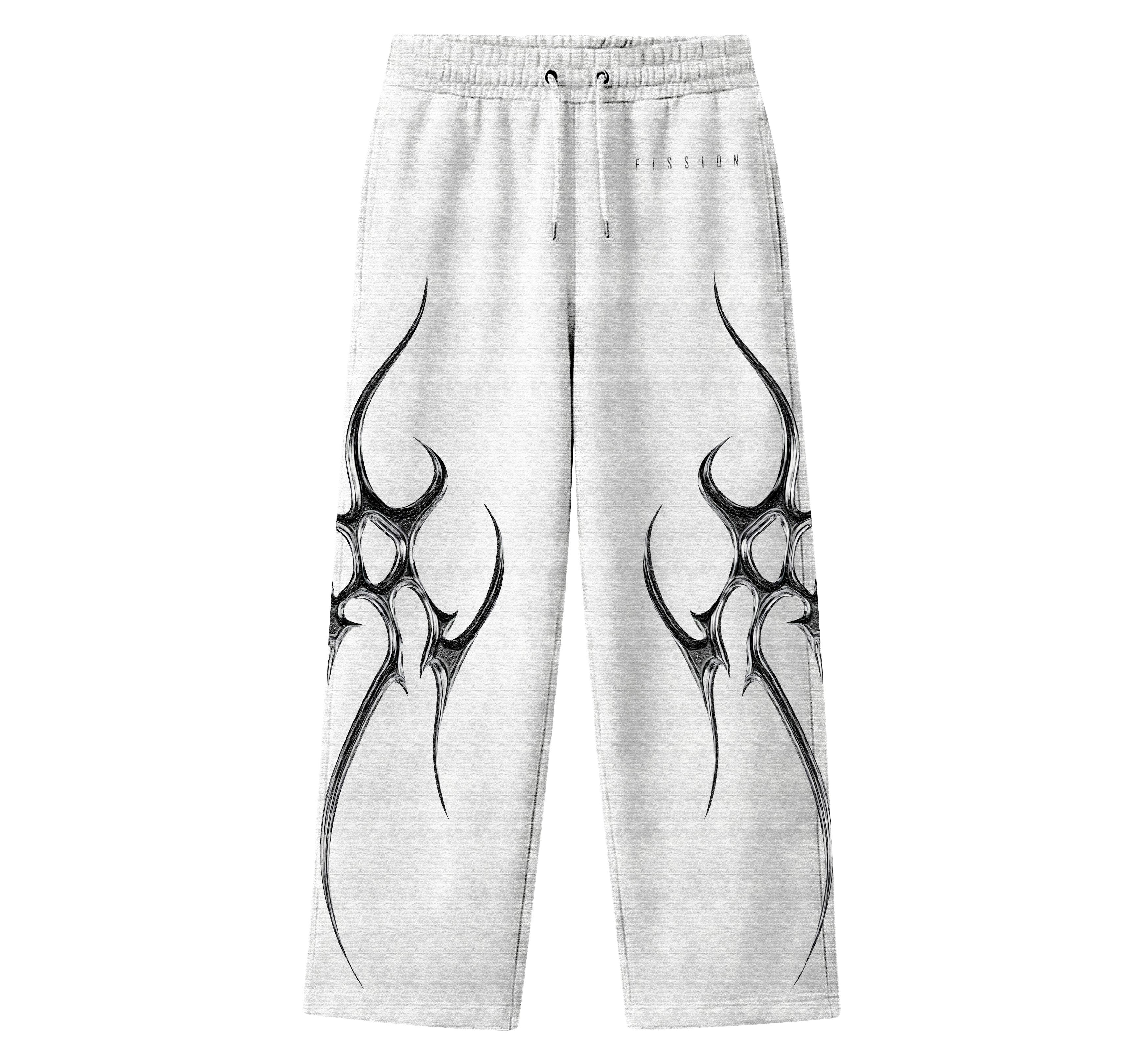 SYNAPSE - UNISEX STRAIGHT FIT BAGGY PANTS - CLEAN WHITE