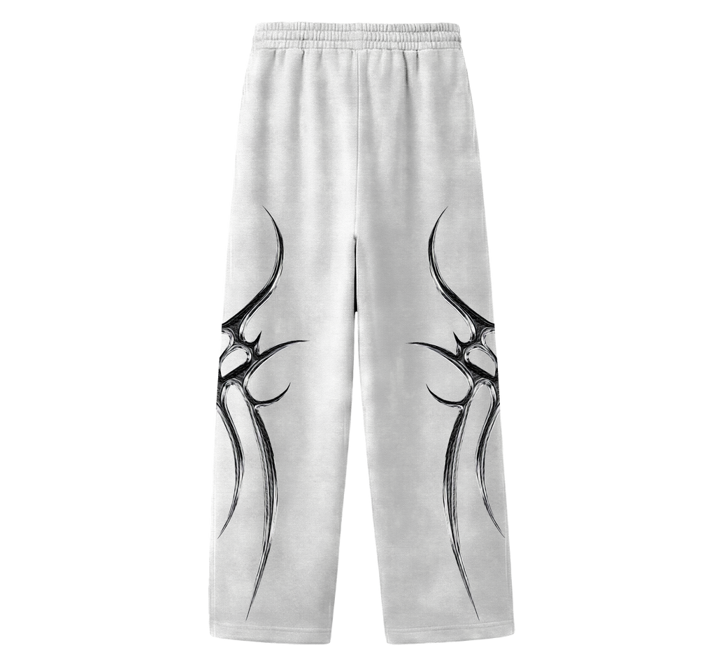 SYNAPSE - UNISEX STRAIGHT FIT BAGGY PANTS - CLEAN WHITE
