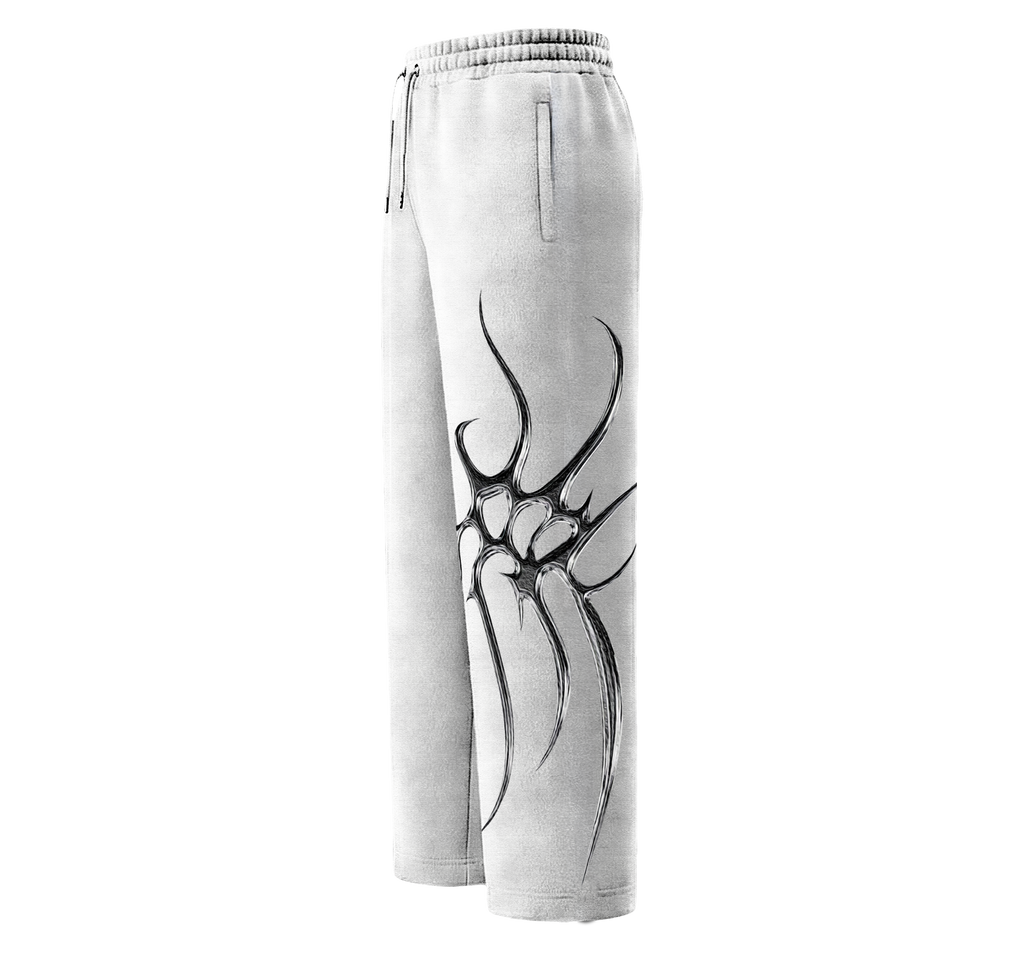 SYNAPSE - UNISEX STRAIGHT FIT BAGGY PANTS - CLEAN WHITE