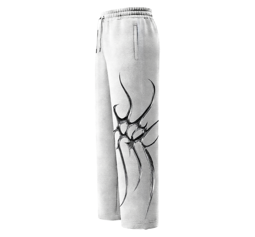 SYNAPSE - UNISEX STRAIGHT FIT BAGGY PANTS - CLEAN WHITE