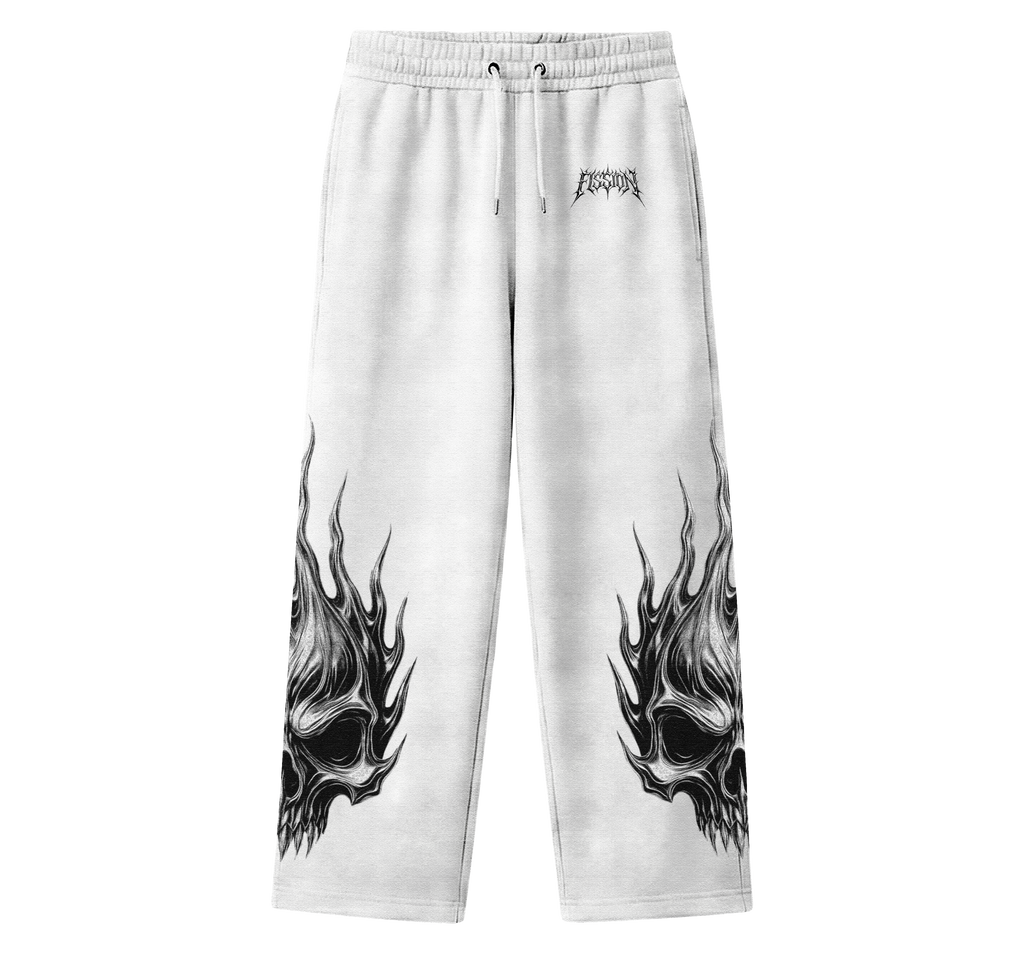 CIPHER - UNISEX STRAIGHT FIT BAGGY PANTS - CLEAN WHITE