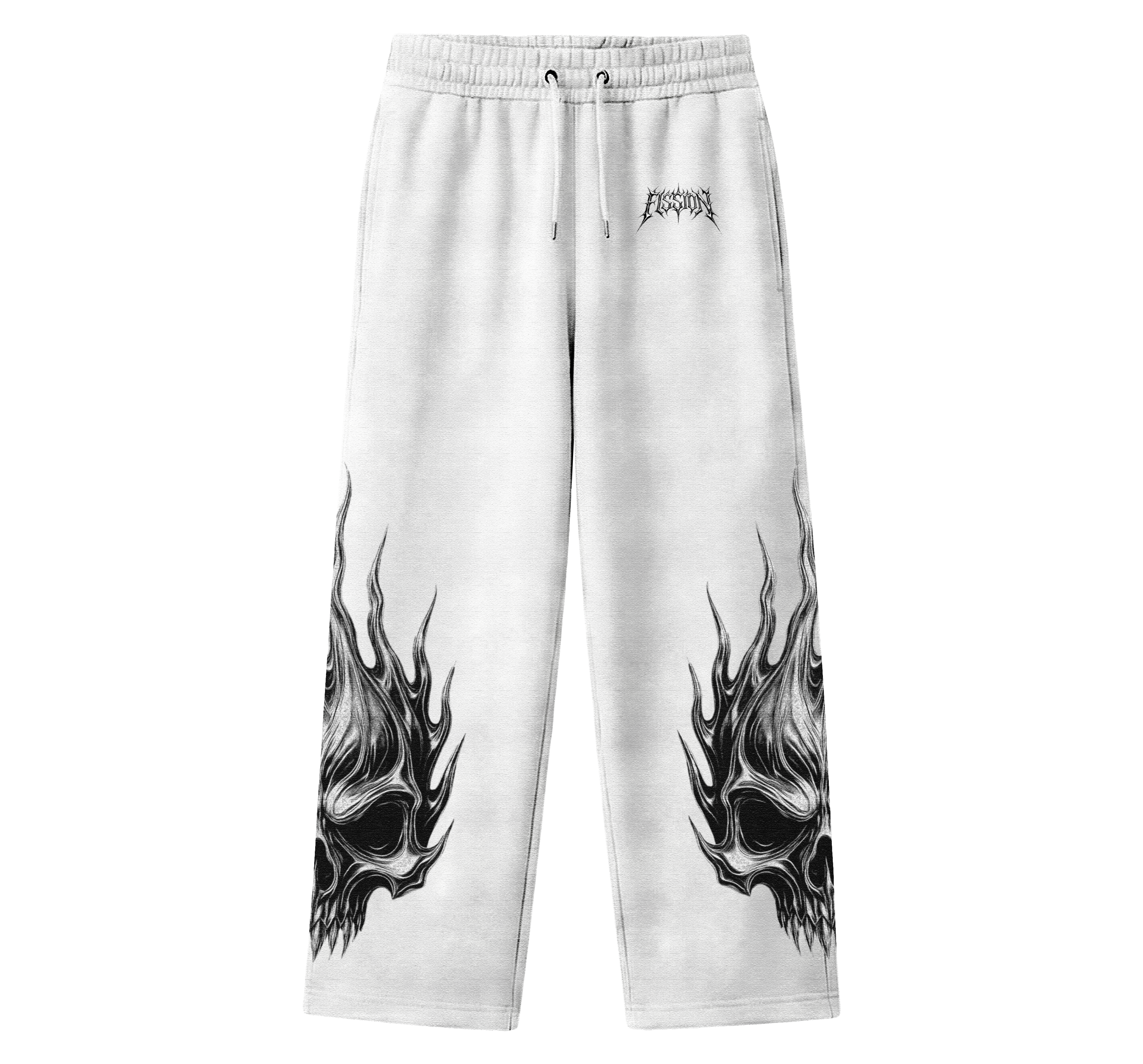 CIPHER - UNISEX STRAIGHT FIT BAGGY PANTS - CLEAN WHITE
