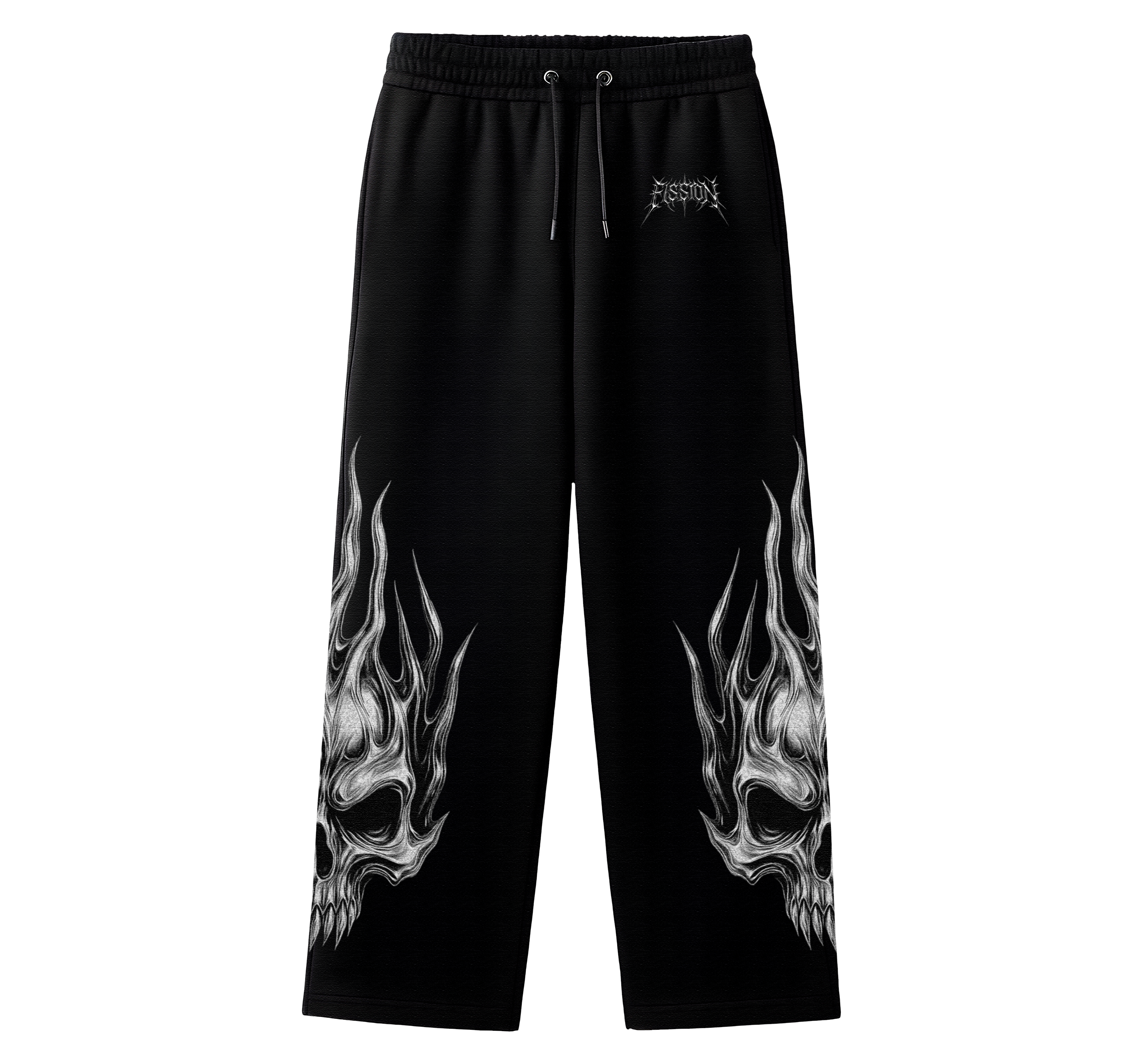 CIPHER - UNISEX STRAIGHT FIT BAGGY PANTS - MIDNIGHT BLACK