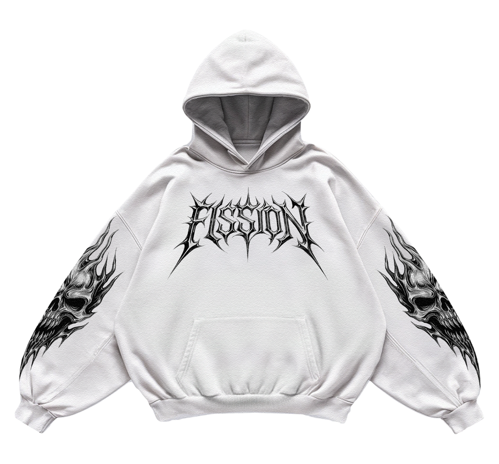 VOLTAIC - UNISEX BAGGY HOODIE - CLEAN WHITE