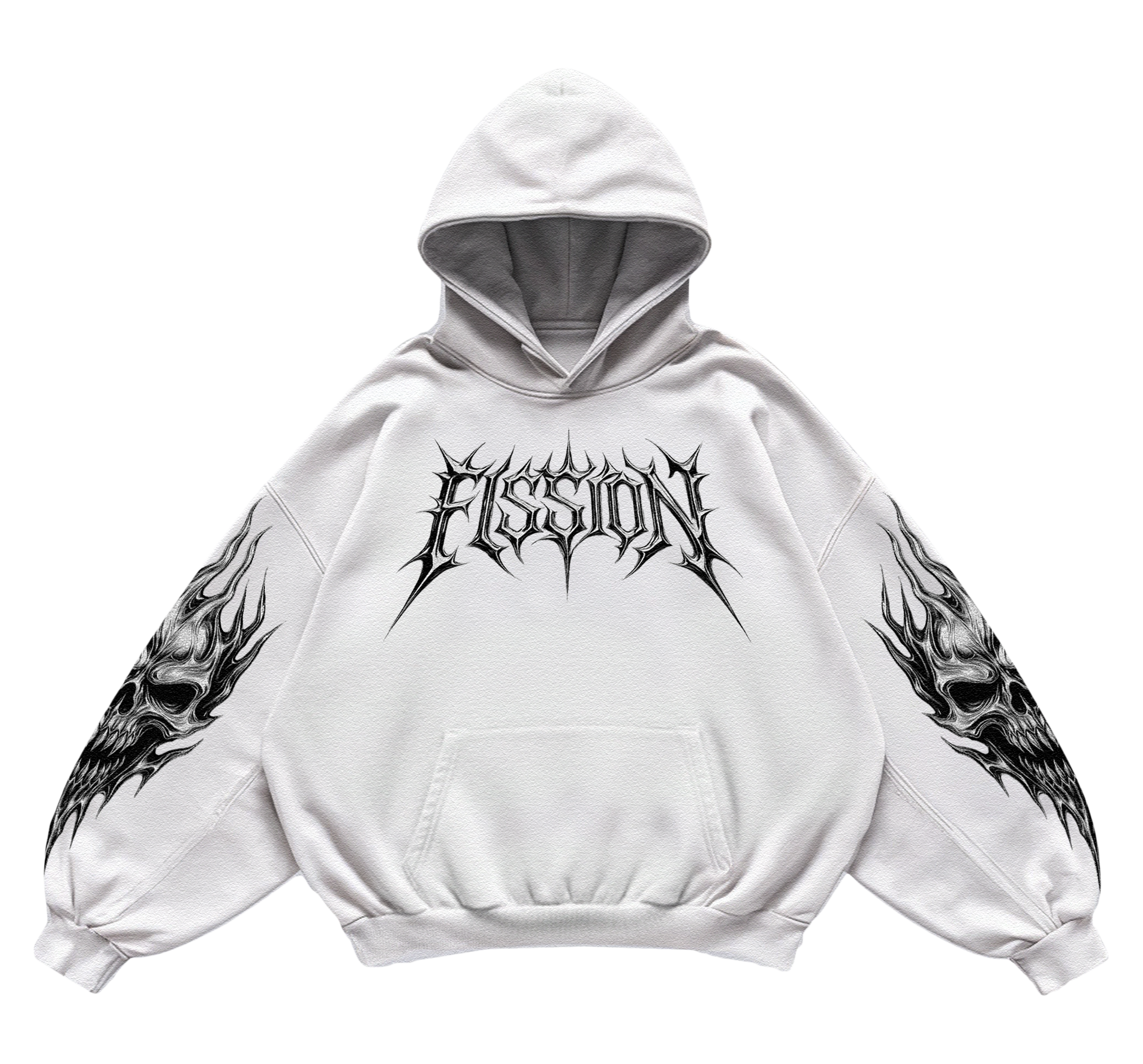VOLTAIC - UNISEX BAGGY HOODIE - CLEAN WHITE