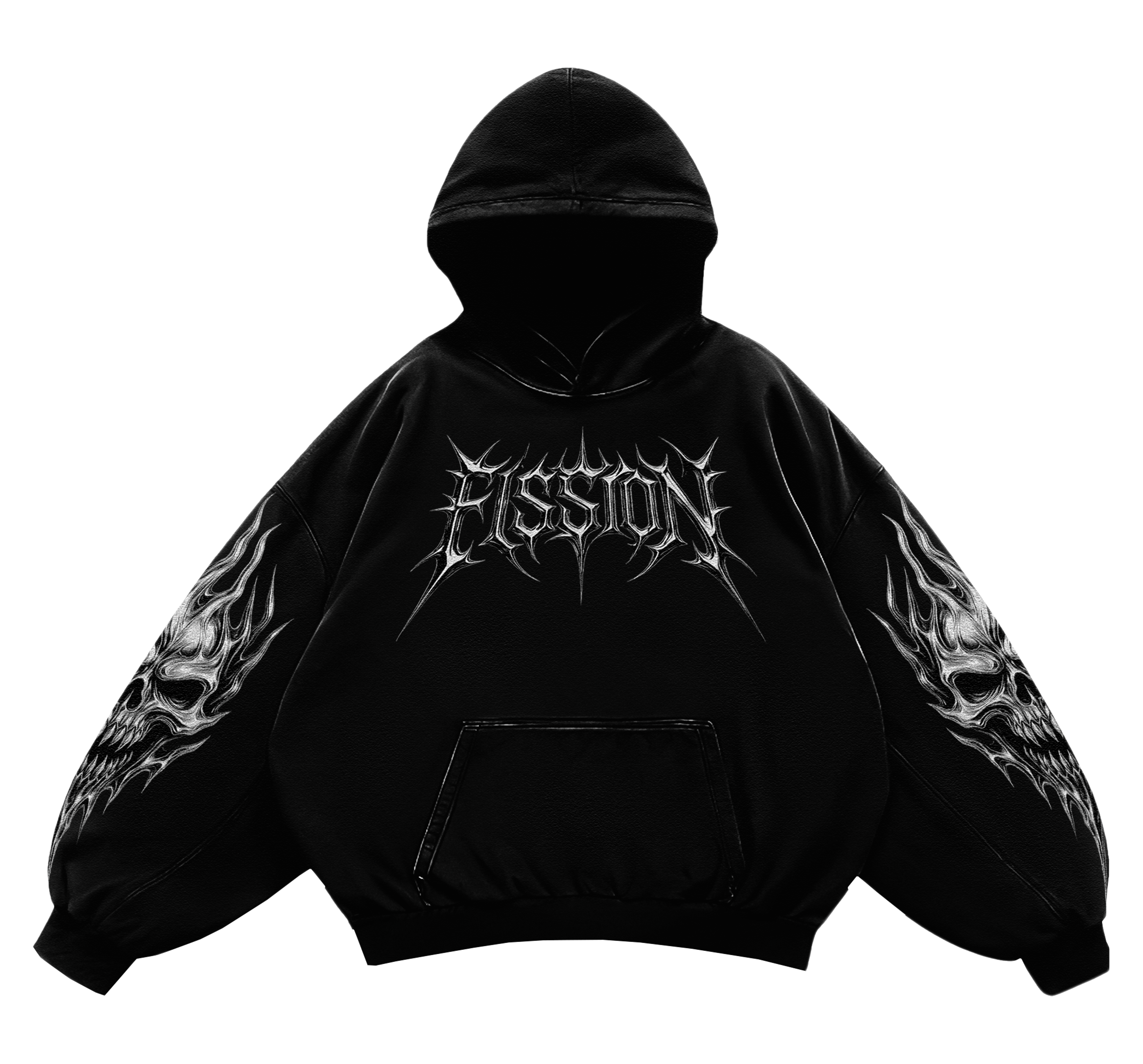 VOLTAIC - UNISEX BAGGY HOODIE - MIDNIGHT BLACK