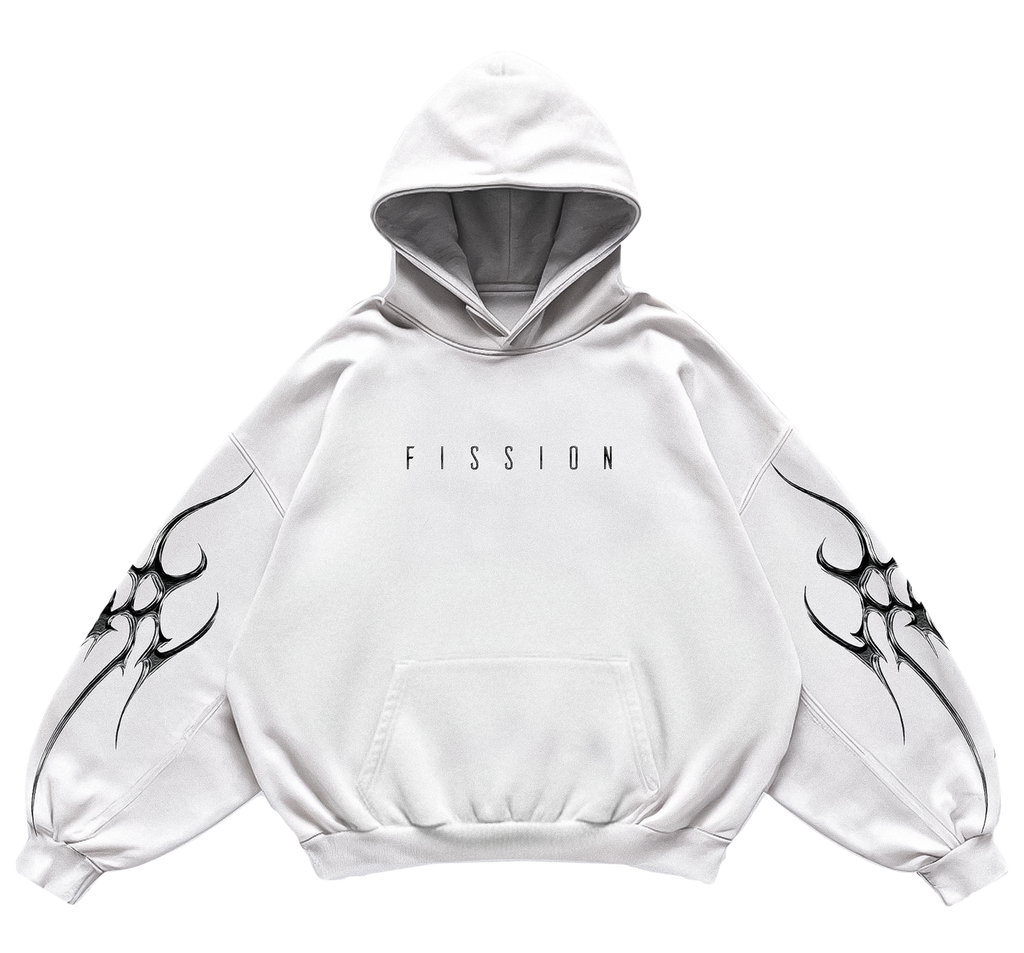 CODEX - UNISEX BAGGY HOODIE - CLEAN WHITE