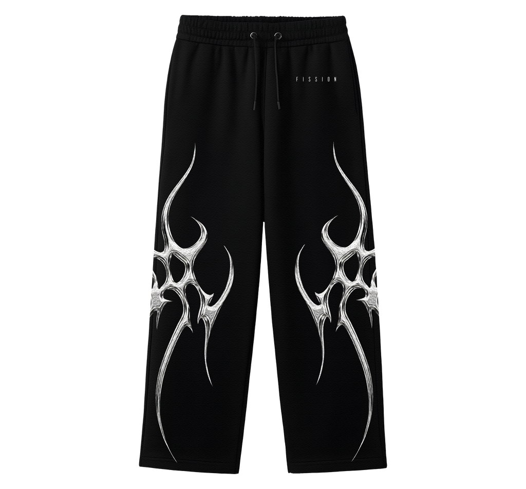 SYNAPSE - UNISEX STRAIGHT FIT BAGGY PANTS - MIDNIGHT BLACK